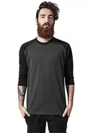 Koszulki męskie - Urban Classics Men Contrast 3/4 Sleeve Raglan Tee T-shirt męski, dostępny w wielu różnych kolorach, rozmiary S-5XL, Cha/Blk., 3XL - miniaturka - grafika 1