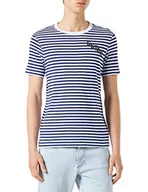Paski - G-STAR RAW, Męska koszulka w paski, Wielokolorowy (biały/długopis niebieski pasek D21190-c339-d022), XL - miniaturka - grafika 1
