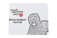 Podkładki pod mysz - Czarny terier rosyjski podkładka pod mysz z psem Art-Dog - miniaturka - grafika 1