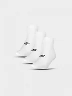 Skarpetki damskie - Damskie skarpety basic (3-pack) 4F 4FRAW24USOCF368 - białe - miniaturka - grafika 1