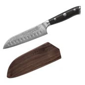 Noże kuchenne - Nóż KOHERSEN SANTOKU Elegance Ebony Wood 12,7 cm + Magnetyczna Pochwa Professional - miniaturka - grafika 1