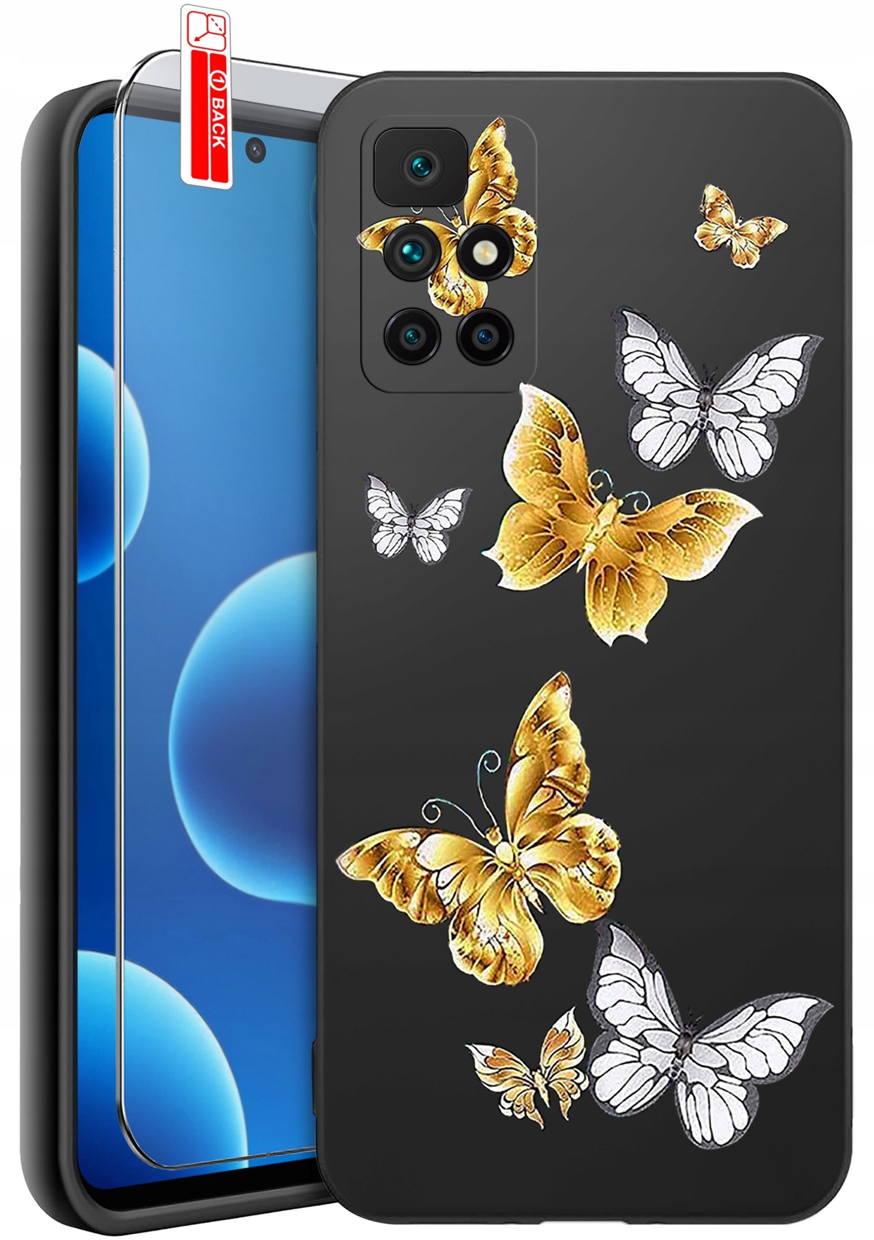 krainaGSM Etui Do Xiaomi Redmi 10 Wzory Silikonowe Matt Case + Szkło 9H