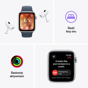 Apple Watch SE GPS Koperta 44mm Opaska sportowa Niebieski - Smartwatch - miniaturka - grafika 8