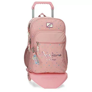 Pepe Jeans Carina Plecak Podwójna komora z wózkiem Różowy 30x40x12 cms Poliester 14.4L, Różowy, Talla única, Podwójny plecak Komora z wózkiem - Plecaki - miniaturka - grafika 1