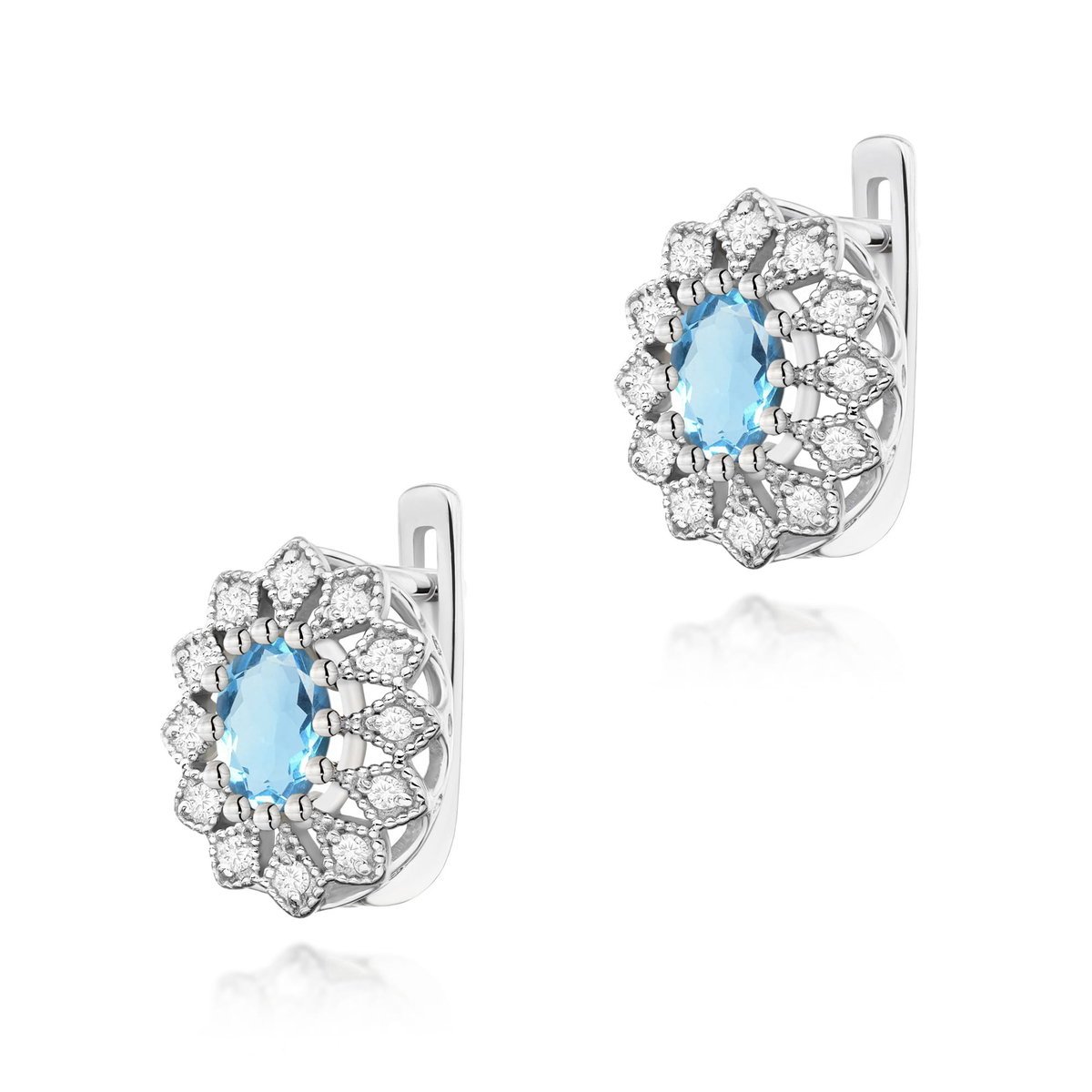Złote kolczyki Topaz 2 x 0,50ct białe złoto pr. 585