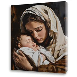 Obraz religijny na płótnie Matka Boża z Dzieciątkiem Jezus - Ikony i obrazy sakralne - miniaturka - grafika 1