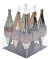 Bombki - EWAX, Komplet 9 bombek sopli zielono-szampańskich - miniaturka - grafika 1