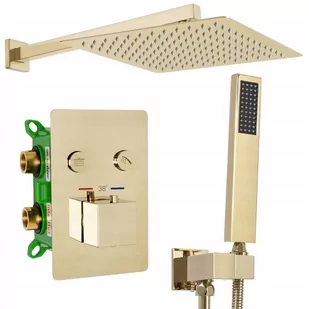 Rea Zestaw Prysznicowy Podtynkowy DAVIS L.GOLD Termostat P6324 - Zestawy prysznicowe - miniaturka - grafika 1