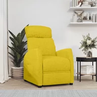 Fotele - Lumarko Rozkładany fotel podnoszony, jasnożółty, obity tkaniną - miniaturka - grafika 1