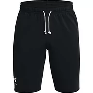 Spodenki męskie - Under Armour Under Armour Szorty męskie Rival Terry czarny Black / / Onyx White (001) l 1361631-001-Large - miniaturka - grafika 1