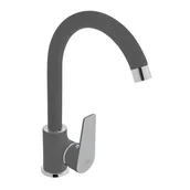 Baterie kuchenne - Invena Dokos Jednouchwytowa bateria kuchenna stojąca z obrotową wylewką, chrom, grafitowa BZ-19-005-V - miniaturka - grafika 1