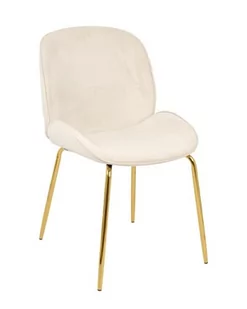 Krzesło BOBBI beżowe - welur, podstawa złota - Krzesła - miniaturka - grafika 1