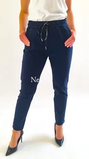 Spodnie na gumce Olivia Granatowe 6XL - Spodnie damskie - miniaturka - grafika 1