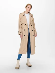 ONLY Trencz Chloe 15242306 Beżowy Regular Fit - Płaszcze damskie - miniaturka - grafika 1