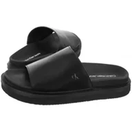 Klapki i japonki damskie - Klapki Flat Molded Sandal Slide Triple Black YW0YW01710 0GJ (CK628-a) Calvin Klein - miniaturka - grafika 1