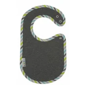 Śliniaki i fartuszki - ClickBibs Śliniaczek ClickBibs szary z lamówką w szaro-zielono-błękitne paski b2b-2954-0 - miniaturka - grafika 1