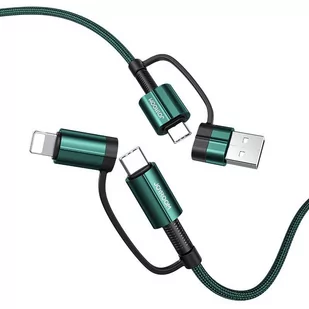 Joyroom 4w1 kabel do szybkiego ładowania USB Typ C / USB - USB Typ C / Lithtning Quick Charge Power Delivery 3 A 60 W 1,8 m zielony (S-1830G3) S-1830G3 - Kable USB - miniaturka - grafika 2