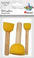 Przybory szkolne - Titanum Titanum Pędzle gąbkowe płaskie mix 3szt 397275 - miniaturka - grafika 1
