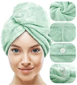 Pozostałe akcesoria do kąpieli i SPA - Turban 65 x 25 Ręcznik Mikrofibra Aki Mięta - miniaturka - grafika 1
