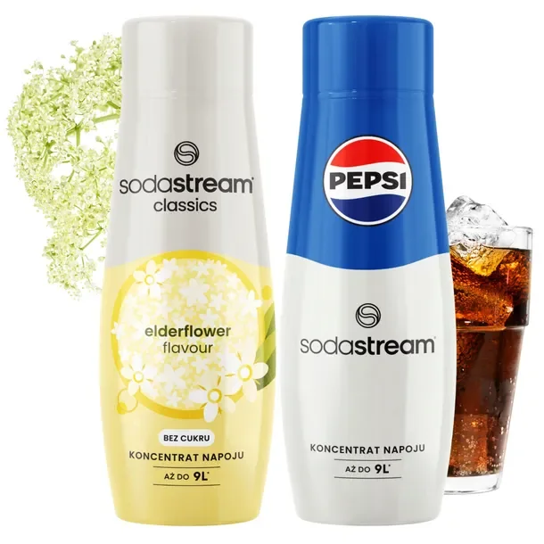 SodaStream Syropy do Saturatora Elderflower Kwiat Bzu Bez Cukru + Pepsi