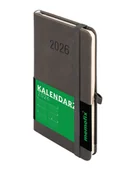 Kalendarze - Kalendarz 2026 A6 Memofix Tdw grafitowy - kalendarz - miniaturka - grafika 1