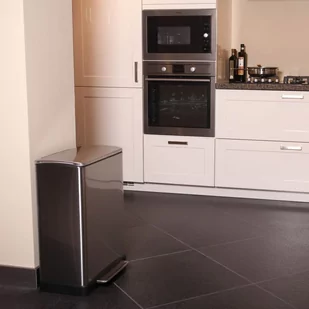 Vepa Bins EKO Kosz na śmieci z pedałem E-Cube, 50 L, matowy, srebrny - Pozostałe akcesoria do uprawy roślin - miniaturka - grafika 1