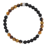 Bransolety męskie - Bransoletka męska koraliki z tygrysiego oka i onyksu. - miniaturka - grafika 1