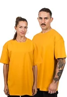 Koszulki męskie - Blackskies Team Oversize Heavyweight Hoodie T-Shirt mit Fllock | Streetwear luksusowy sweter męski damski sweter bluza sweter sweter sweter z flokiem, musztarda, L - miniaturka - grafika 1