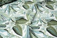 Obrusy i serwetki - Okrągły bawełniany obrus plamoodporny z wzorem Tropikalne liście - miniaturka - grafika 1