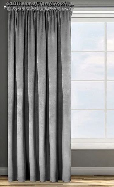 Zasłona Welur Na Żabki 140x250 Velvet Gruba Zaciemniająca --szara--