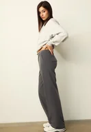 Spodnie damskie - Stradivarius Spodnie wizytowe z kieszeniami Ciemnoszary 38 - miniaturka - grafika 1