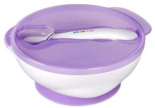 Kidsme bowl with suction cup lid and thermo spoon Lavender from 9 months 9832LA - Miseczki i talerzyki dla dzieci - miniaturka - grafika 1