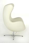 Fotele - D2.Design Fotel Jajo biała skóra 01 Premium 18096 - miniaturka - grafika 1