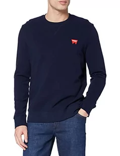 Wrangler Męska bluza Sign Off Crew, niebieski (granatowy), S - Bluzy męskie - miniaturka - grafika 1