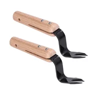 Pozostałe narzędzia ogrodowe - szt. rozwidlonej głowicy ręcznego wyrywacza chwastów z drewnianym uchwytem, łopata do usuwania chwastów, widły do chwastów ogrodowych, narzędzia do .. - miniaturka - grafika 1