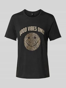 T-shirt o kroju regular fit z czystej bawełny model ‘LISA’ - Koszulki i topy damskie - miniaturka - grafika 1