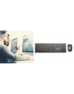 CHERRY DW 9000 SLIM Desktop Set - US Layout JD-9000EU-2 - Zestawy myszka + klawiatura - miniaturka - grafika 1