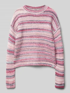 Sweter z dzianiny z detalem z logo - Swetry dla dziewczynek - miniaturka - grafika 1