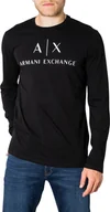 Koszulki męskie - ARMANI EXCHANGE T-shirt męski bawełna czarny GR54208 - Rozmiar: XXL - miniaturka - grafika 1