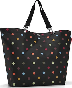 Torba Shopper w kolorowe kropki XL czarna - Torby i wózki na zakupy - miniaturka - grafika 1