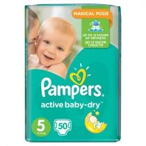 Pampers P&G Active Baby-Dry, Pieluszki jednorazowe, rozmiar 5, Junior, 50 szt. - Pieluchy - miniaturka - grafika 1