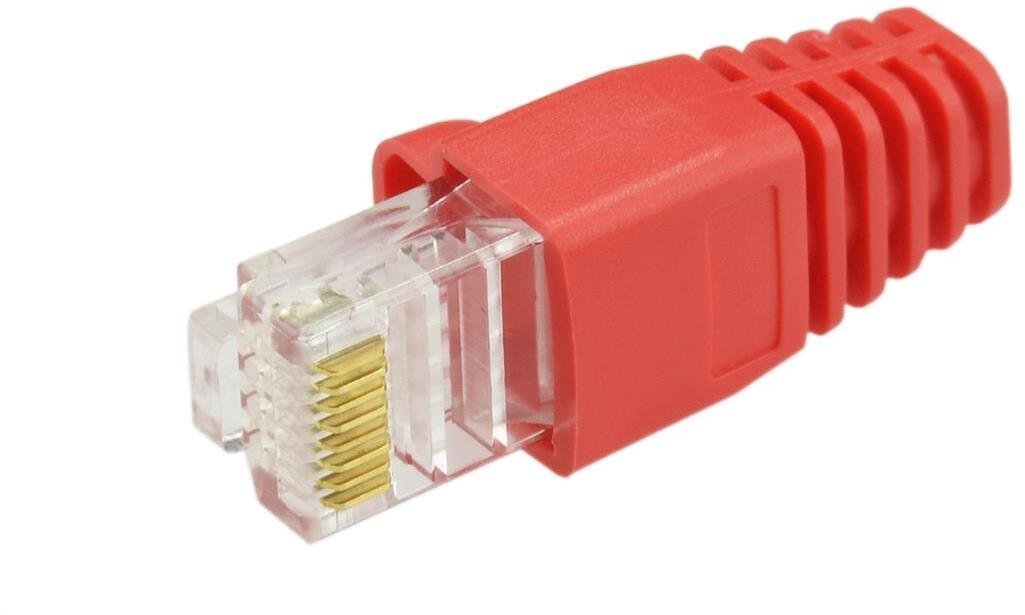Gumowa osłonka wtyku RJ45 czerwona WORECZEK 100szt. 0001-00015-48387