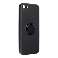 Etui i futerały do telefonów - Forcell Futerał Silicone Ring do iPhone 7 / 8 / Se 2020 / Se 2022 Czarny - miniaturka - grafika 1