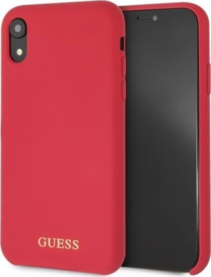 Guess Guess GUHCI61LSGLRE iPhone Xr red /czerwony hard case Silicone uniwersalny
