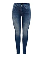 Spodnie damskie - ONLY Jeansy damskie o kroju skinny Fit ONLBlush Life Mid Ankle Raw, niebieski (Dark Blue Denim), (L) W x 30L - miniaturka - grafika 1