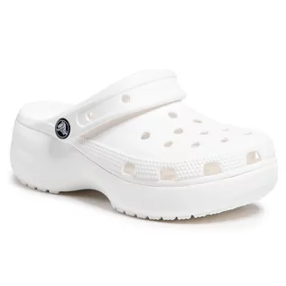 Klapki i japonki damskie - Crocs Klapki Classic Platform Clog W 206750 White - grafika 1