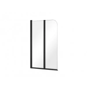 BESCO PNPB-2S PRIME BLACK NEW 2 parawan nawannowy 2-skrzydłowy przejrzyste szkło 90 x 140 - Parawany nawannowe - miniaturka - grafika 1