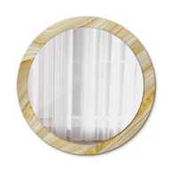 Lustra - Okrągłe Lustro Łazienkowe Złoty abstrakcyjny 90cm - miniaturka - grafika 1