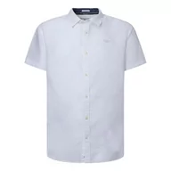 Koszule męskie - Pepe Jeans Krótka koszula męska Parker, biały, XXL - miniaturka - grafika 1