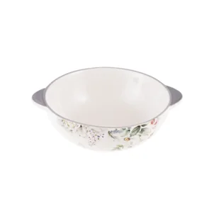 Miska ceramiczna z motywem kwiatowym 270 ml biała - Miski i półmiski - miniaturka - grafika 1